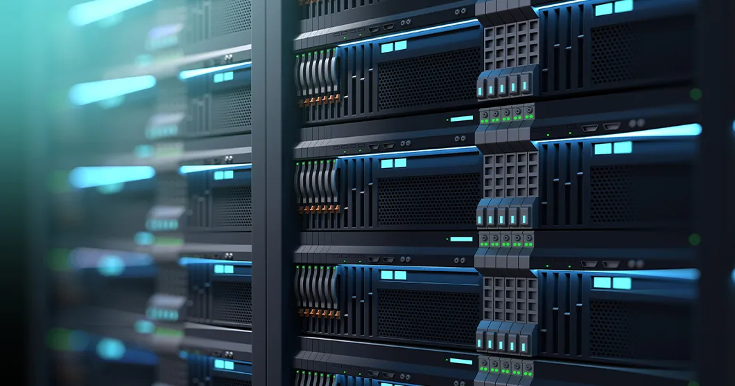 Bastidores de servidores de Windows en el centro de datos
